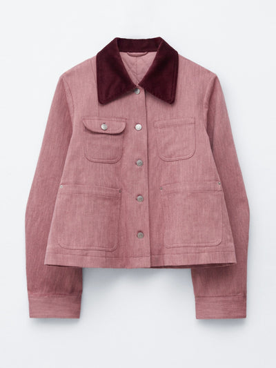 & Other Stories Contrast-collar a-line jacket at Collagerie
