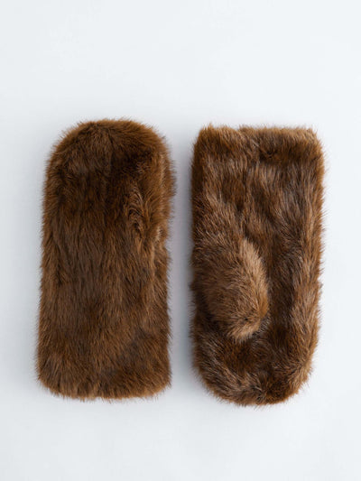 & Other Stories Faux fur mittens at Collagerie