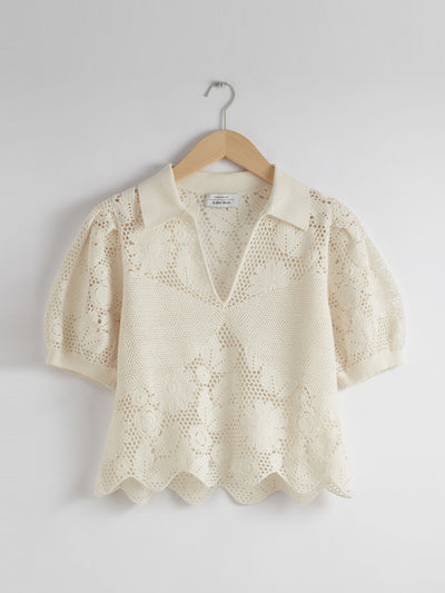 & Other Stories Floral crochet top at Collagerie