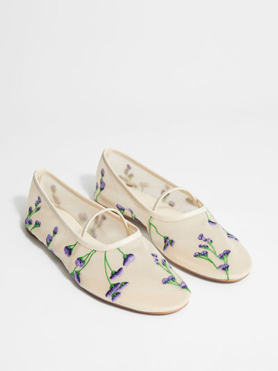 & Other Stories Floral-embroidered ballet flats at Collagerie