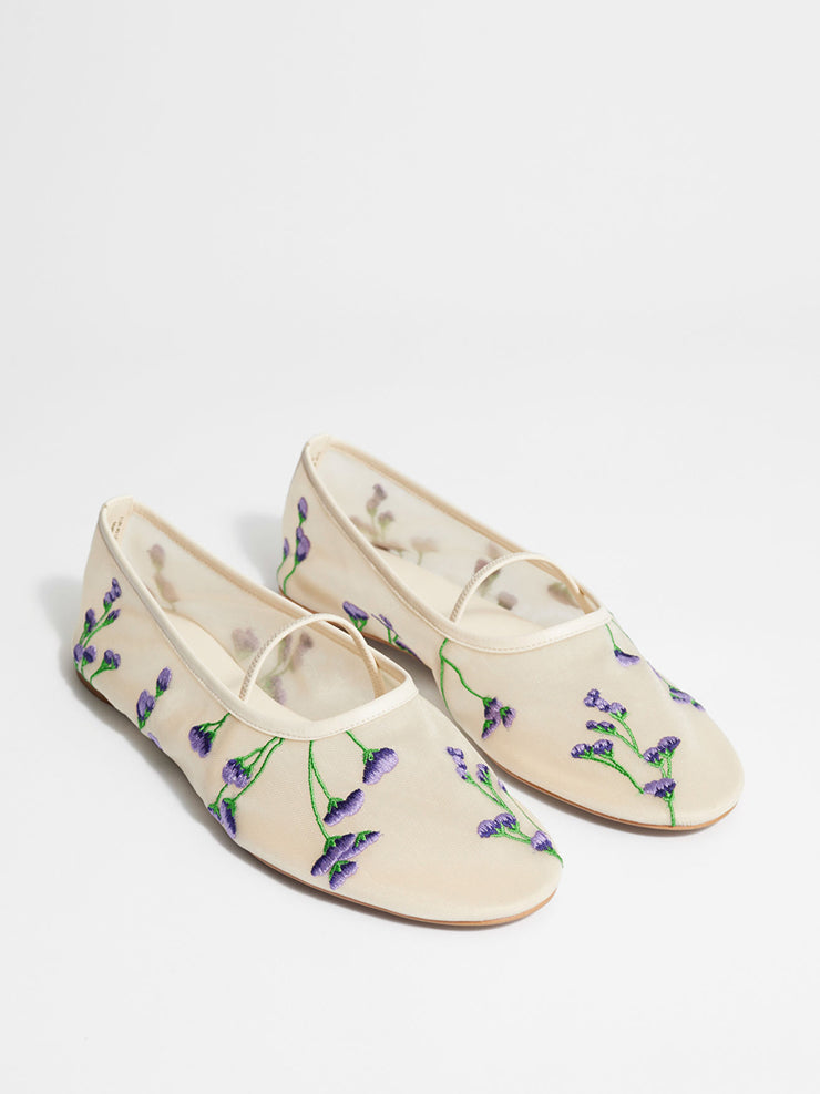 Floral-embroidered ballet flats Shoes & Other Stories - Collagerie