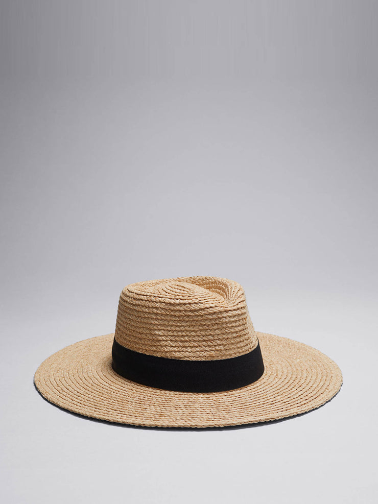 Grosgrain-trimmed straw hat – Collagerie