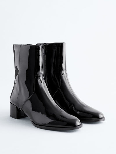 & Other Stories Heeled glossed-leather ankle boots at Collagerie