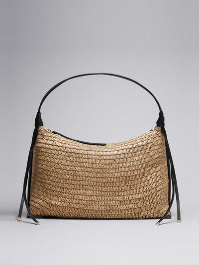 & Other Stories Leather-detailed straw bag at Collagerie