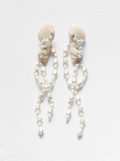 & Other Stories Pearl-tipped seashell earrings at Collagerie