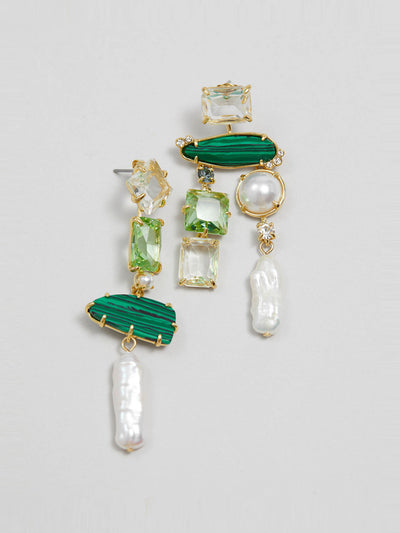 & Other Stories Rhinestone and pearl hanging earrings at Collagerie