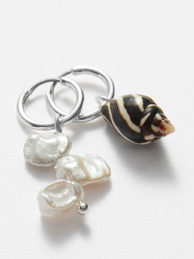 & Other Stories Seashell hoop earrings at Collagerie