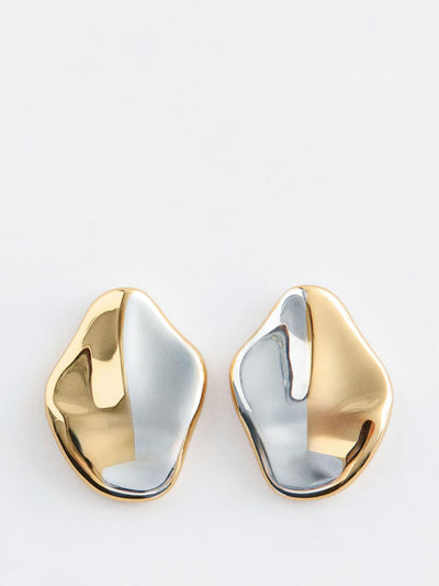 & Other Stories Two-toned plate earrings at Collagerie