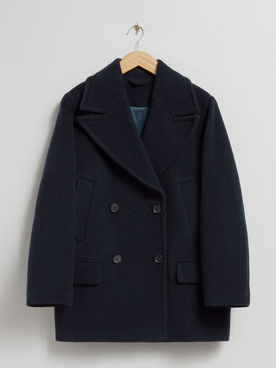 & Other Stories Relaxed navy pea coat at Collagerie