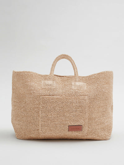 & Other Stories Large woven straw tote bag at Collagerie