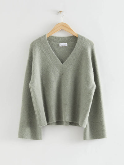 & Other Stories Oversized alpaca wool jumper in green at Collagerie