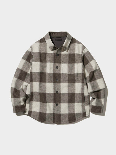 Uniqlo Overshirt jacket in brown check at Collagerie