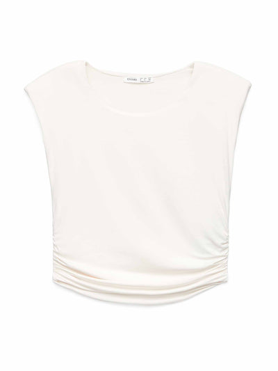 Oysho Cropped T-shirt with shoulder pads at Collagerie