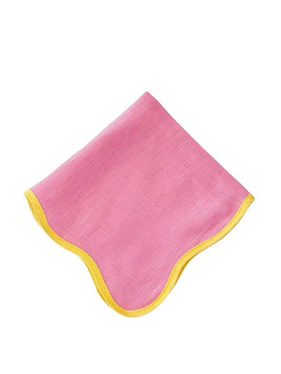 Domenica Marland Pink and yellow scalloped napkin at Collagerie