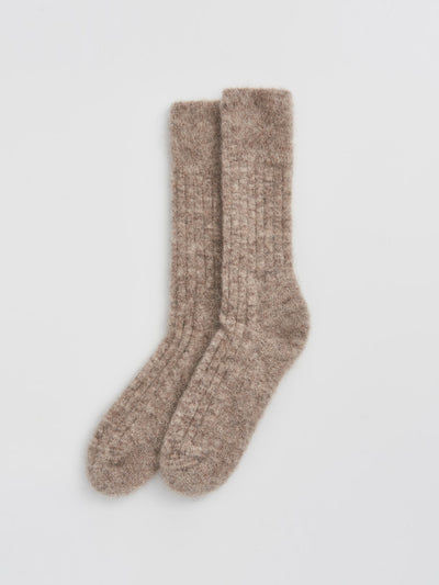 Pairs Socks Ultra soft alpaca ribbed bed socks at Collagerie