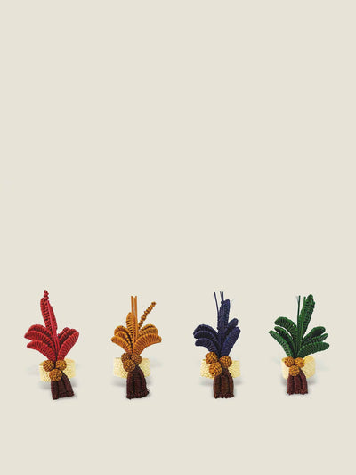 The Colombia Collective Palmito woven palm tree napkin rings, set of 4 at Collagerie