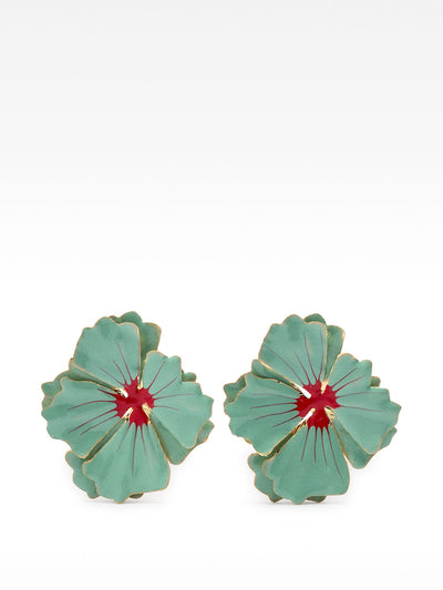 Parfois Maxi double flower earrings with enamel at Collagerie