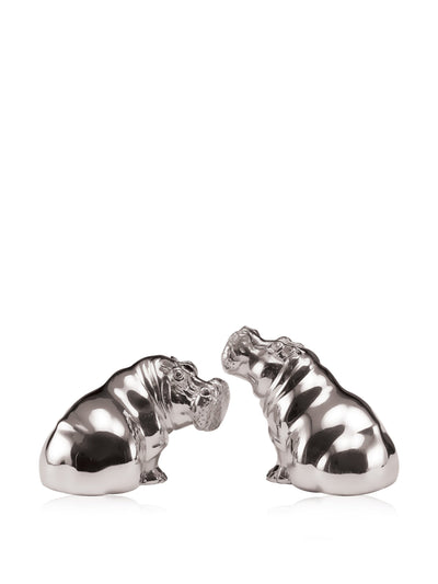 Patrick Mavros Hippo salt & pepper shakers in silver at Collagerie