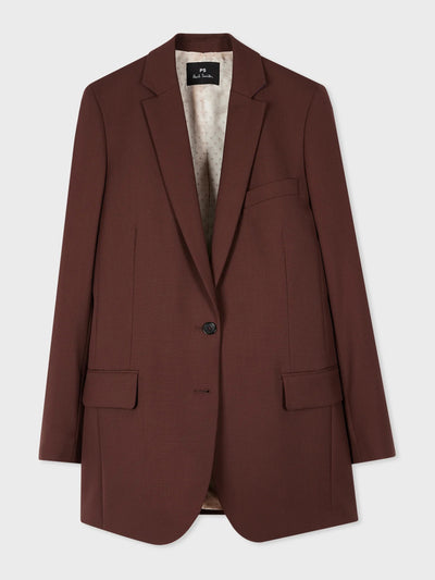 Paul Smith Women's brown hopsack wool blazer at Collagerie