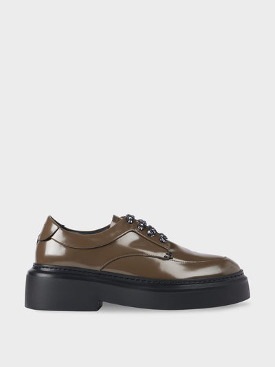 Paul Smith Women’s taupe Tunis leather shoes at Collagerie