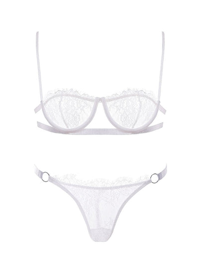 Pelie Set of lace white underwear at Collagerie