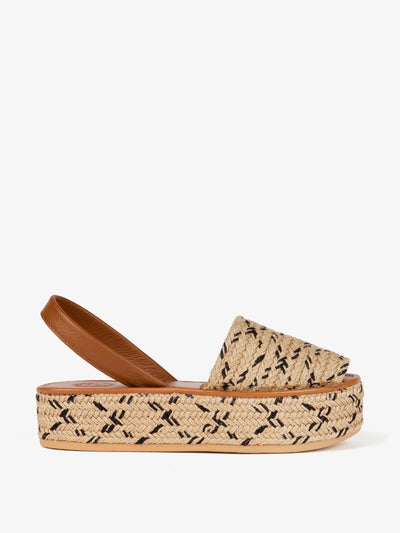Penelope Chilvers Beige plaited jute espadrilles at Collagerie