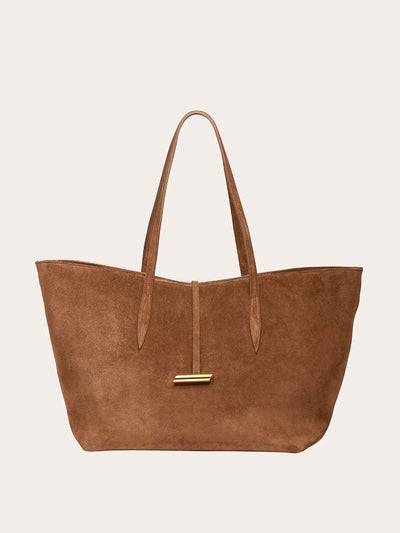 Little Liffner Chestnut suede Penne tote bag at Collagerie