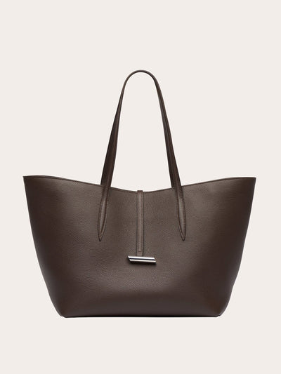 Little Liffner Dark brown penne tote at Collagerie