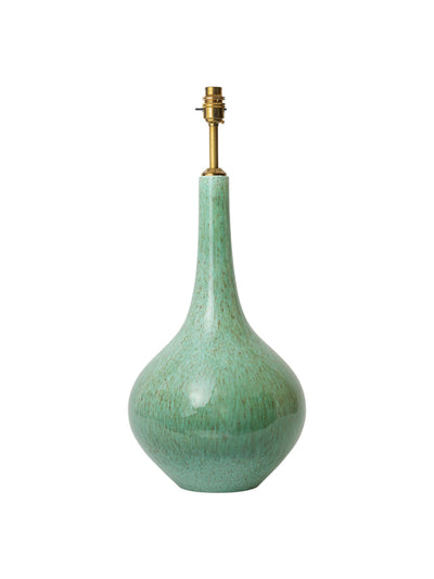 Penny Morrison Aqua speckled teardrop ceramic lamp base at Collagerie