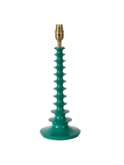 Penny Morrison Green tiered lacquer wooden lamp base at Collagerie