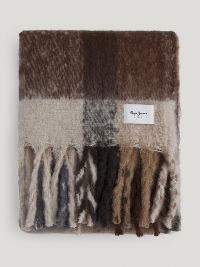 Pepe Jeans Check knit scarf at Collagerie