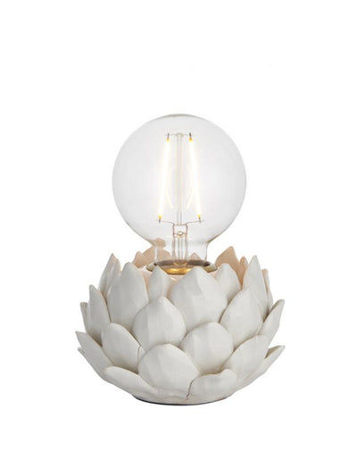 Perch & Parrow Artichoke table lamp in oatmeal crackle and antique brass at Collagerie