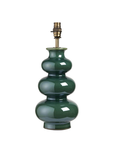 Perch and Parrow Claudia table lamp base in green glaze at Collagerie