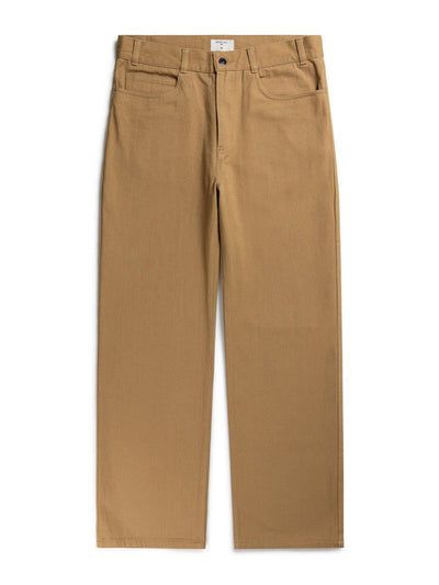 Percival Tan five-pocket twill trousers at Collagerie