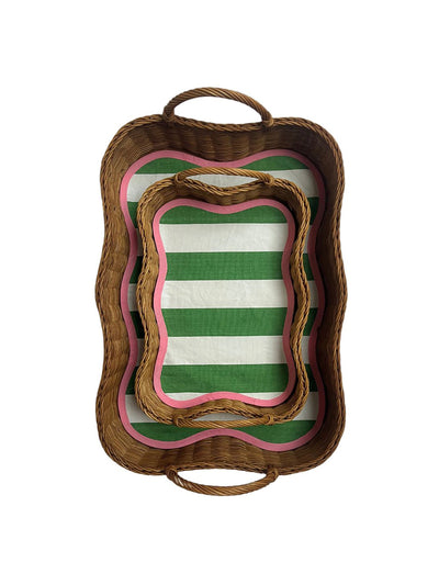 Petit Panier x Table In The Sun Green wavy liner with pink edging at Collagerie