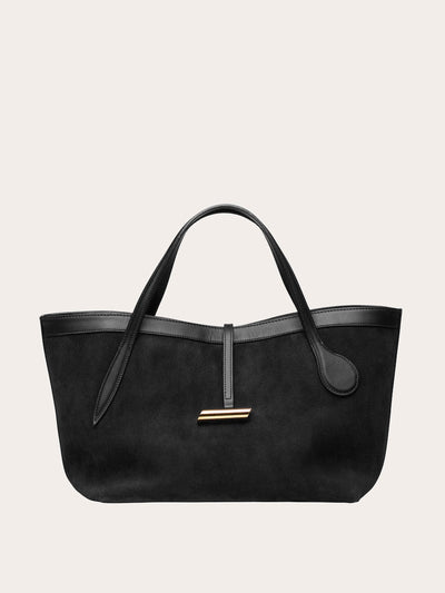 Little Liffner Petite penne tote suede black at Collagerie