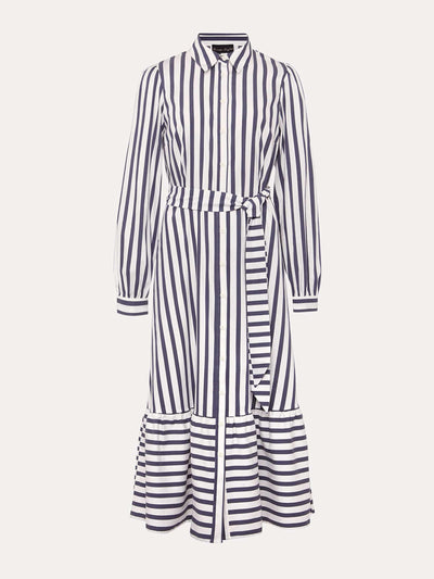 Phase Eight Navy stripe midaxi shirt dress at Collagerie