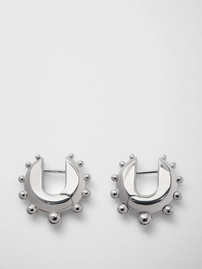 Phoebe Philo Small beaded hoop earrings in silver sterling at Collagerie