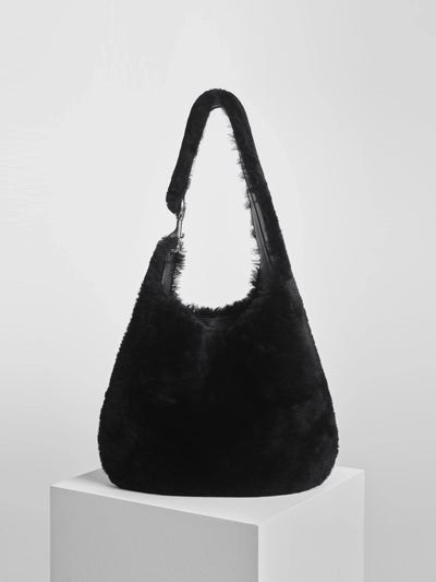 Phoebe Philo Bean bag in black shearling leather at Collagerie