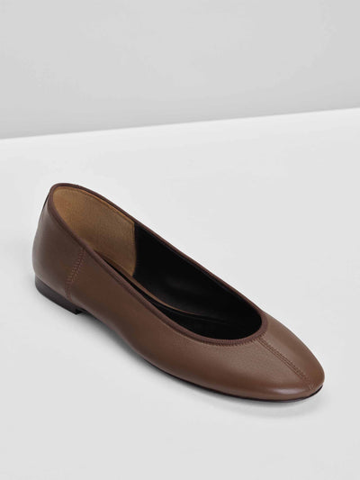 Phoebe Philo Soft flat in fox brown leather at Collagerie