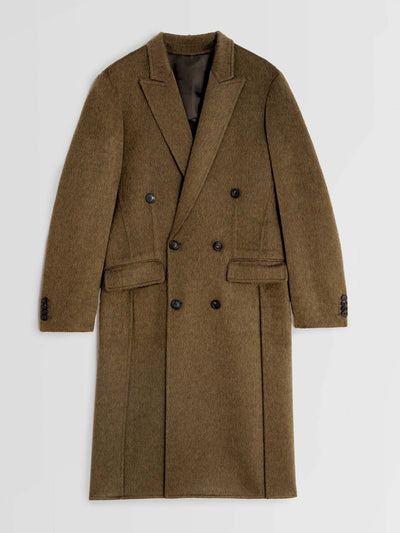 Phoebe Philo Man's coat in bronze khaki wool mohair at Collagerie