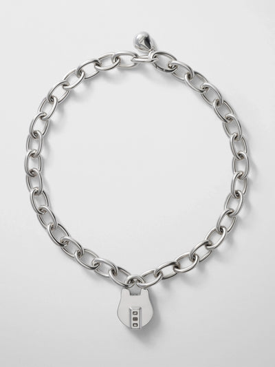 Phoebe Philo Padlock choker in silver sterling at Collagerie