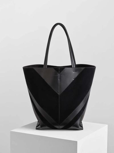 Phoebe Philo Pot cabas tote in black suede leather at Collagerie