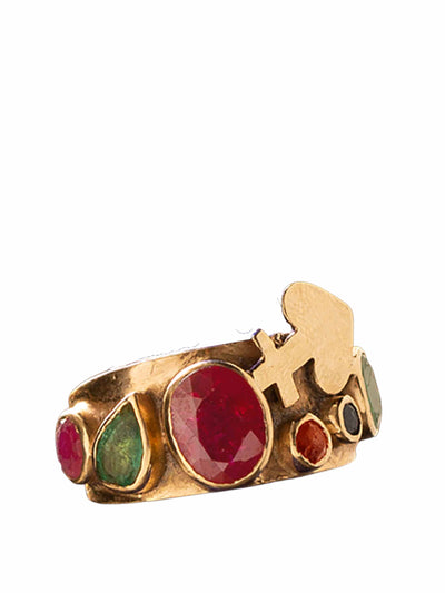 Pierre Rioufol 18kt gold ring with gemstones at Collagerie