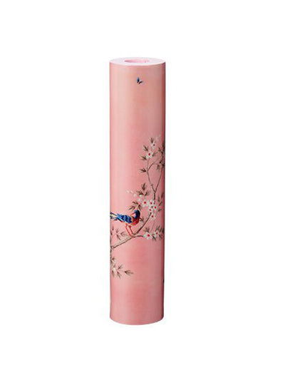Addison Ross Pink chinoiserie candlestick at Collagerie