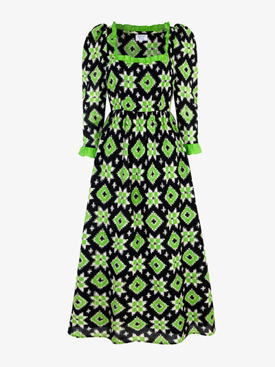 Pink City Prints Apple ikat Polly dress at Collagerie