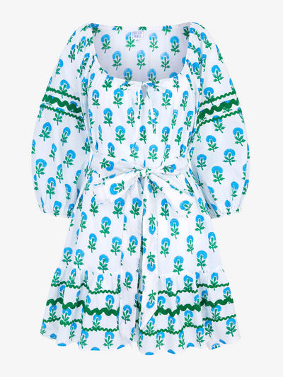 Pink City Prints Aqua marigold stella dress at Collagerie