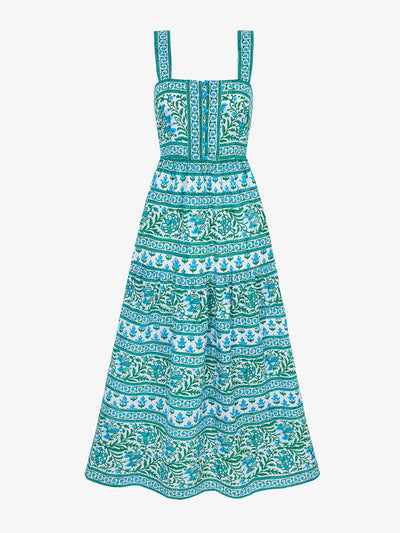 Pink City Prints Aqua mix lucia dress at Collagerie