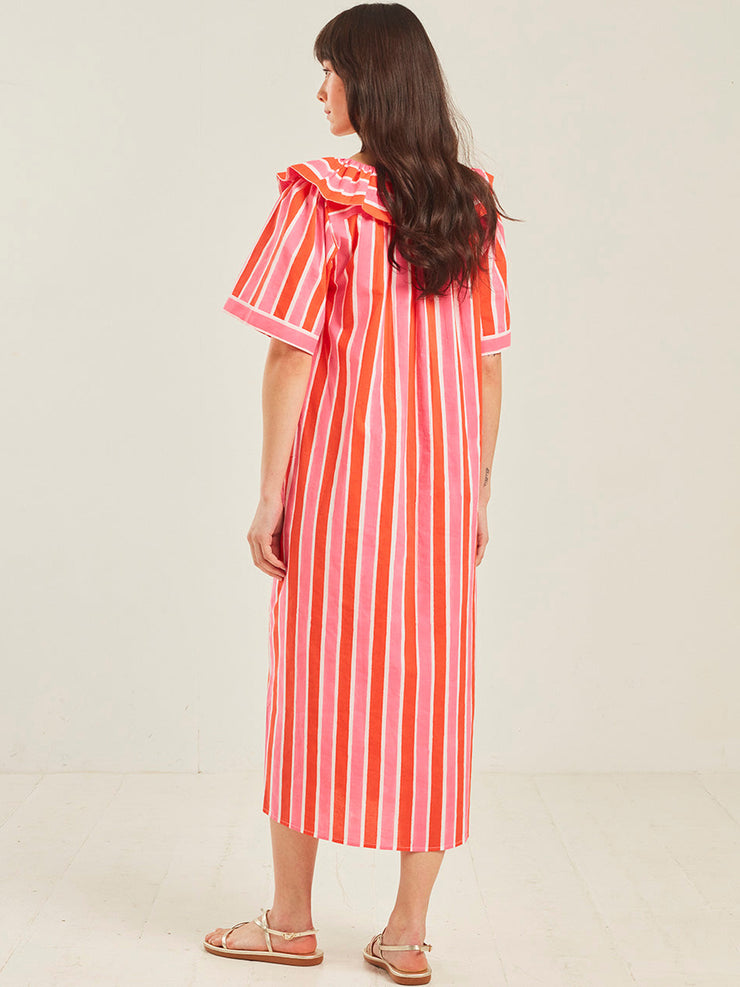 Raspberry stripe Ava dress