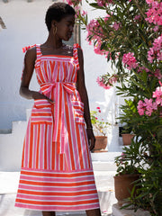 Raspberry stripe Palma dress